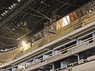 Budovaná Arena Brno v areálu brn�nského výstavi�t� zachycená na snímku z 6....