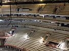 Budovaná Arena Brno v areálu brn�nského výstavi�t� zachycená na snímku z 6....