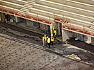 Budovaná Arena Brno v areálu brn�nského výstavi�t� zachycená na snímku z 6....