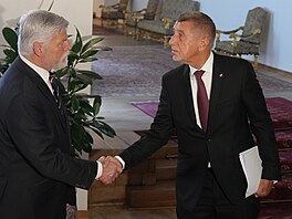 Prezident Petr Pavel p�ijal na Hrad� premiéra Andreje Babi�e (8. kv�tna 2026)