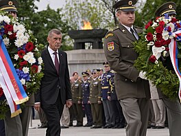 Pietní akt k 81. výro�í konce druhé sv�tové války v Evrop�. Národní památník na...