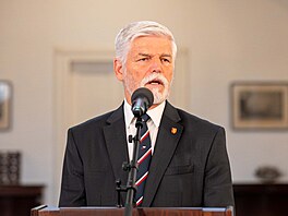 Prezident Petr Pavel na tiskové konferenci po jednání s premiérem Andrejem...