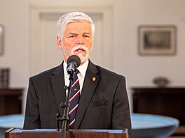 Prezident Petr Pavel na tiskové konferenci po jednání s premiérem Andrejem...