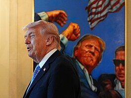 Prezident Donald Trump na setkání s majiteli malých podnik� v Bílém domu ve...