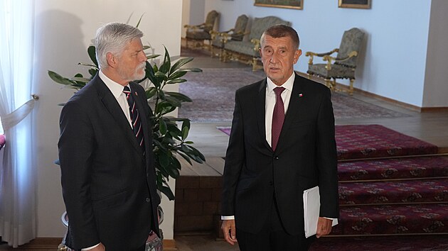 Prezident Petr Pavel p�ijal na Hrad� premi�ra Andreje Babi�e (8. kv�tna 2026)