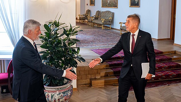 Prezident Petr Pavel p�ijal na Hrad� premi�ra Andreje Babi�e (8. kv�tna 2026)