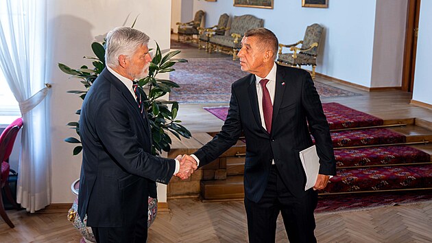 Prezident Petr Pavel p�ijal na Hrad� premi�ra Andreje Babi�e (8. kv�tna 2026)