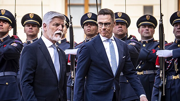 Prezident Petr Pavel p�ijal finsk�ho prezidenta Alexandera Stubba. (4. kv�tna 2026)