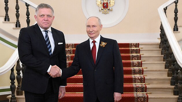 Slovensk� premi�r Robert Fico se v Moskv� setkal s rusk�m prezidentem Vladimirem Putinem. (9. kv�tna 2026)
