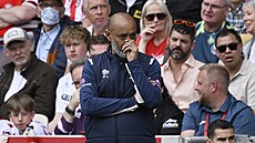 Zamy�leníý trenér West Hamu Nuno Espírito Santo po gólu Brentfordu.
