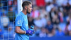 Branká� Slavie Markovi� b�hem utkání s Libercem.