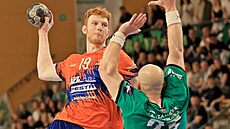 Momentka z t�etího finálového zápasu Talent Plze�  Karviná