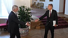 Prezident Petr Pavel p�ijal na Hrad� premiéra Andreje Babi�e (8. kv�tna 2026)