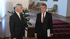 Prezident Petr Pavel p�ijal na Hrad� premiéra Andreje Babi�e (8. kv�tna 2026)