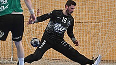 Plze�ský branká� Filip Herajt ve �tvrtém finálovém utkání s Karvinou.