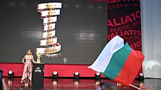 Momentka ze slavnostní prezentace tým� p�ed za�átkem italského Gira v...
