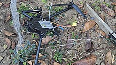 Dron s optickým vláknem libanonského teroristického hnutí Hizballáh nalezený v...