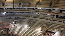 Budovaná Arena Brno v areálu brn�nského výstavi�t� zachycená na snímku z 6....