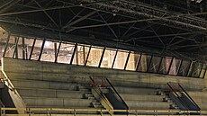 Budovaná Arena Brno v areálu brn�nského výstavi�t� zachycená na snímku z 6....