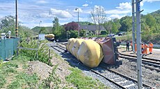 U nádra�í ve �tramberku vykolejil poslední vagon nákladního vlaku. (6. 5. 2026)