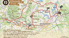 Mapa 55. ro�níku Rallye K�ivnoska, který se pojede druhou kv�tnovou sobotu.