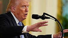 Prezident Donald Trump hovo�í b�hem setkání s majiteli malých podnik� v Bílém...