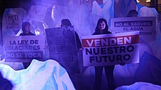 Protest v argentinském Buenos Aires proti reform� zákona o ochran� ledovc�....