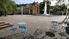 Mariánské Lázn�, zpívající fontána p�ed kolonádou. (5. kv�tna 2026)