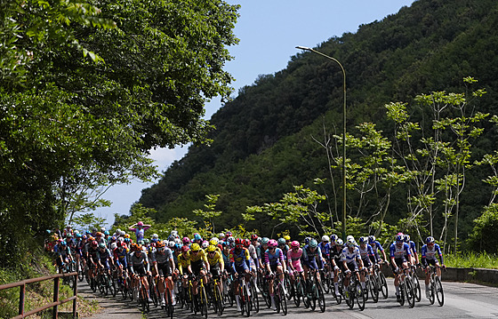 Peloton b�hem �esté etapy italského Gira
