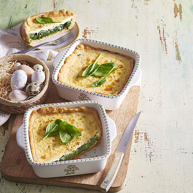 Poctivý špenátový quiche s kozím sýrem: Recept na křehký slaný koláč