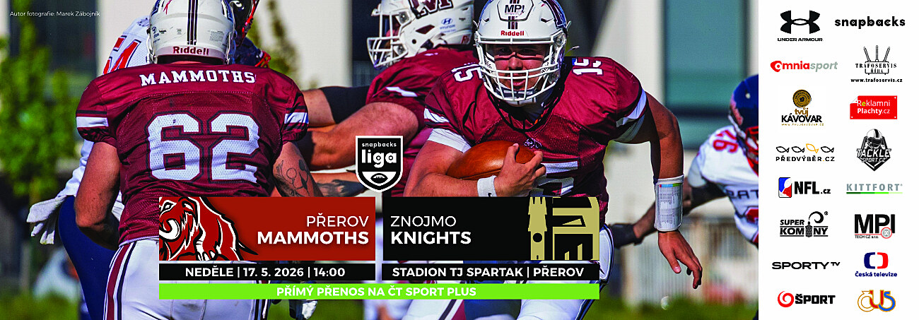 Mammoths se utkaj� se Znojmem Knights o druh� m�sto ve Snapbacks lize
