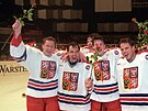 Antonín Stavja�a, Drahomír Kadlec, Franti�ek Kaberle a Stanislav Necká� slaví...