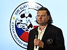 Branká� Roman Turek b�hem svého uvedení do Sín� slávy �eského hokeje v roce 2023