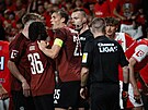 Momentka z nadstavbového derby mezi Slavií a Spartou.