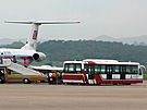 Tupolev Tu-134 spole�nosti Air Koryo, leti�t� Pchjongjang Sunan