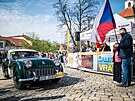 Triumph TR3A z roku 1957 na startu rally
