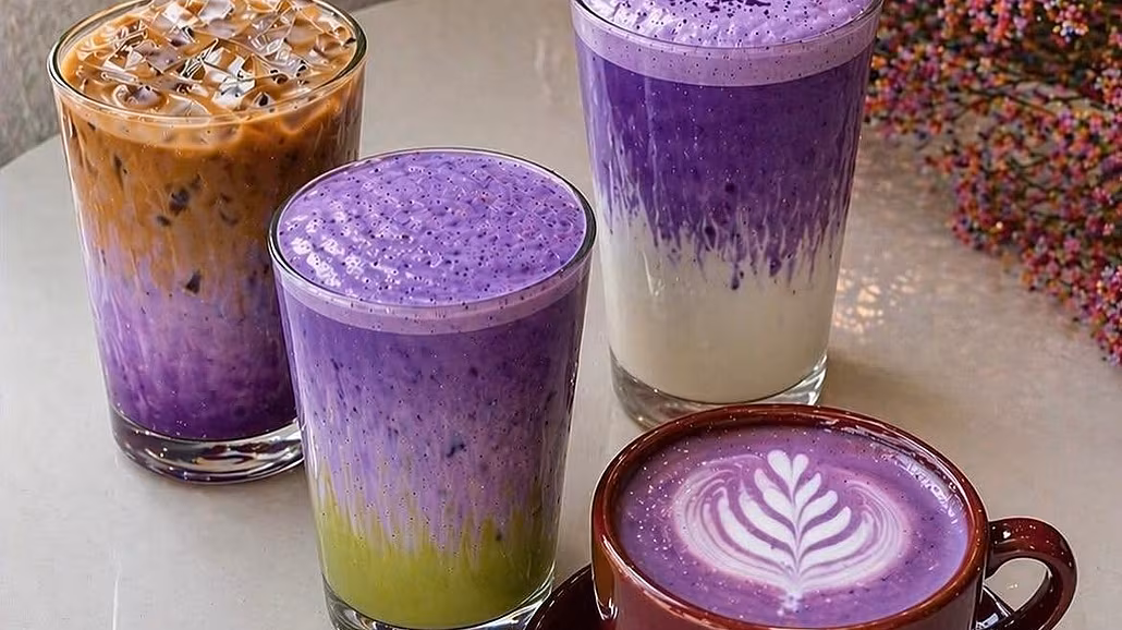 Nápoj, který vypadá spí� jako dezert ne� káva. Ube latte si získává kavárny...