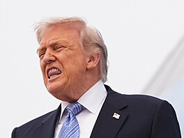 Prezident Donald Trump nastupuje do speciálu Air Force One na leti�ti v...