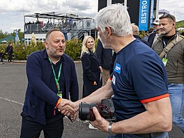 Prezident Petr Pavel na závodech mistrovství sv�ta superbik� v Most� (kv�ten...