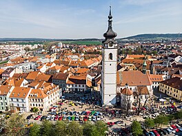 Písecké nám�stí � místo startu Spring Classic � pohledem z dronu.