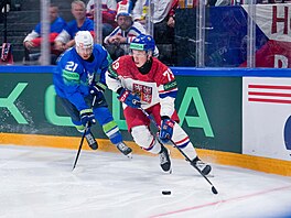 �eský obránce Tomá� Galvas v akci v utkání proti Slovinsku.