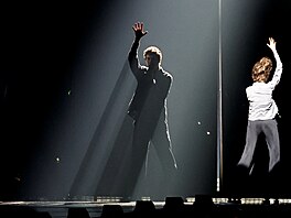 �eský reprezentant Daniel �i�ka p�i svém finálovém vystoupení na Eurovision...