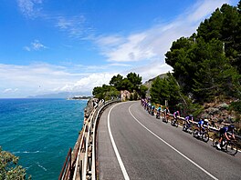 Peloton b�hem sedmé etapy italského Gira