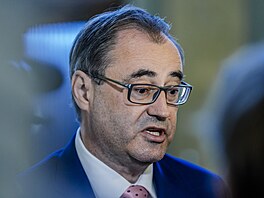 Ministr sportu, zdraví a prevence Boris ��astný (Motoristé) p�ed jednáním vlády...