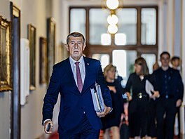 Premiér Andrej Babi� (ANO) p�ed jednáním vlády (11. kv�ten 2026)