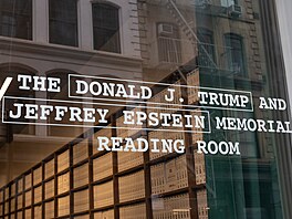 Výstava v pam�tní místnosti Donalda Trumpa a Jefferyho Epsteina na Manhattanu v...