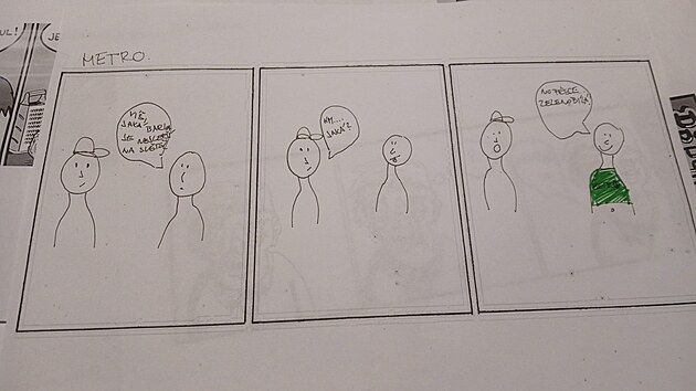 Sou��st� programu byl i workshop s komiksov�mi kresl��i Metra.