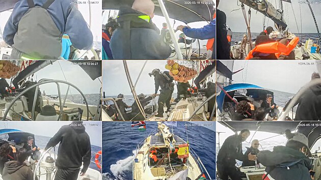 Izraelsk� ozbrojen� s�ly zastavily flotilu s humanit�rn� pomoc� pluj�c� do P�sma Gazy. (18. kv�tna 2026)