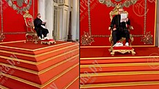 Mu� si sedl na carský tr�n v Ermitá�i a promlouval k Putinovi