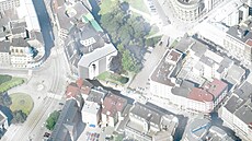 Vizualizace zachycuje plánovanou rekonstrukci chátrající budovy bývalé Obchodní...